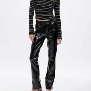 NWT Gap Baby Boot Patent Leather Pants Size 33 US 16 Tall Black